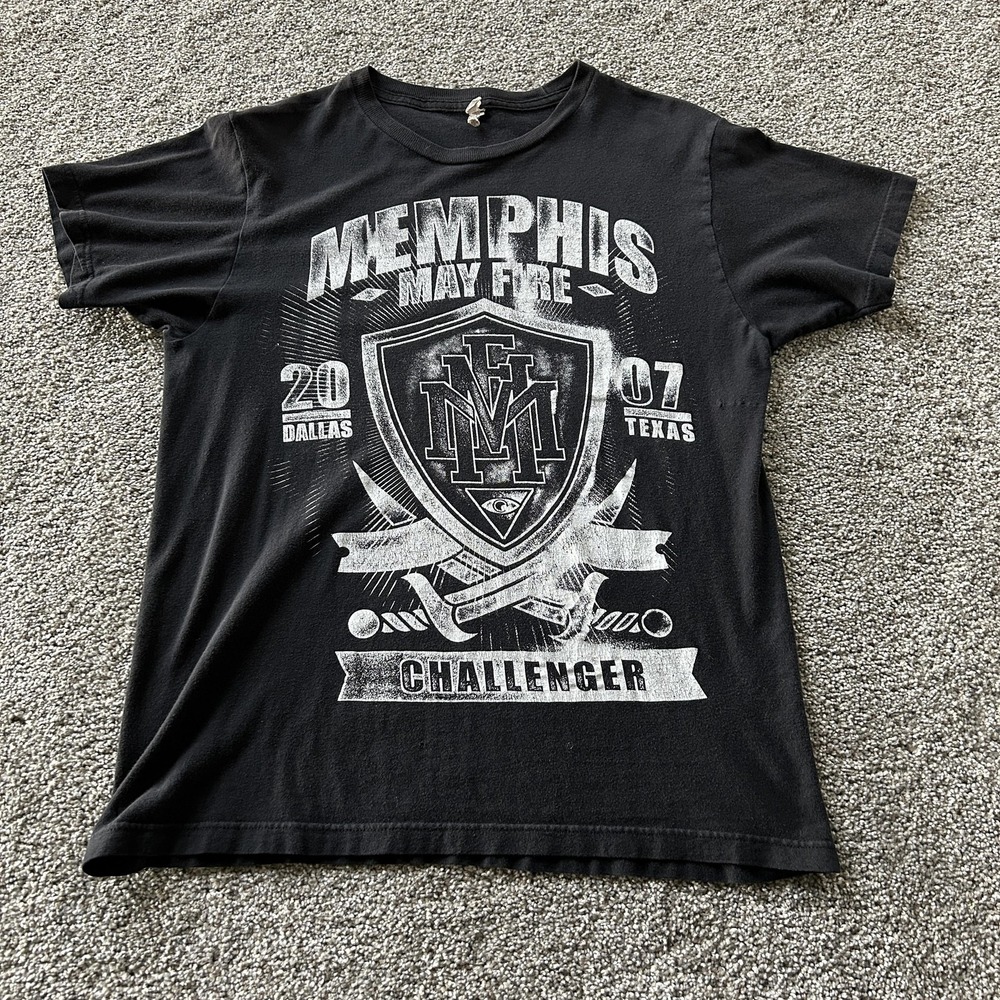 Memphis May Fire Shirt Mens Medium Black Challenger Tee T-Shirt Band Music
